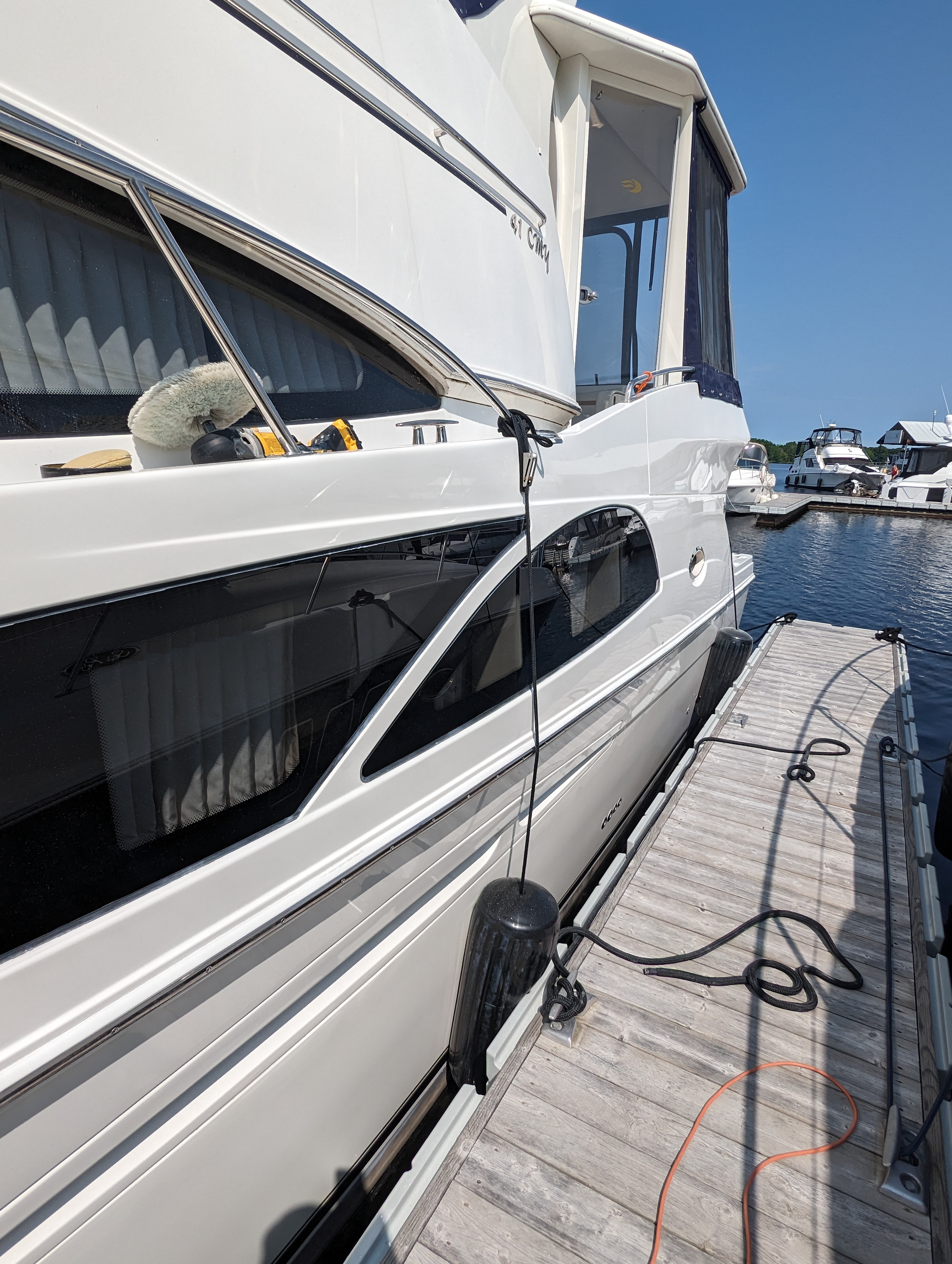 Premium boats docked in a marina in Georgian Bay